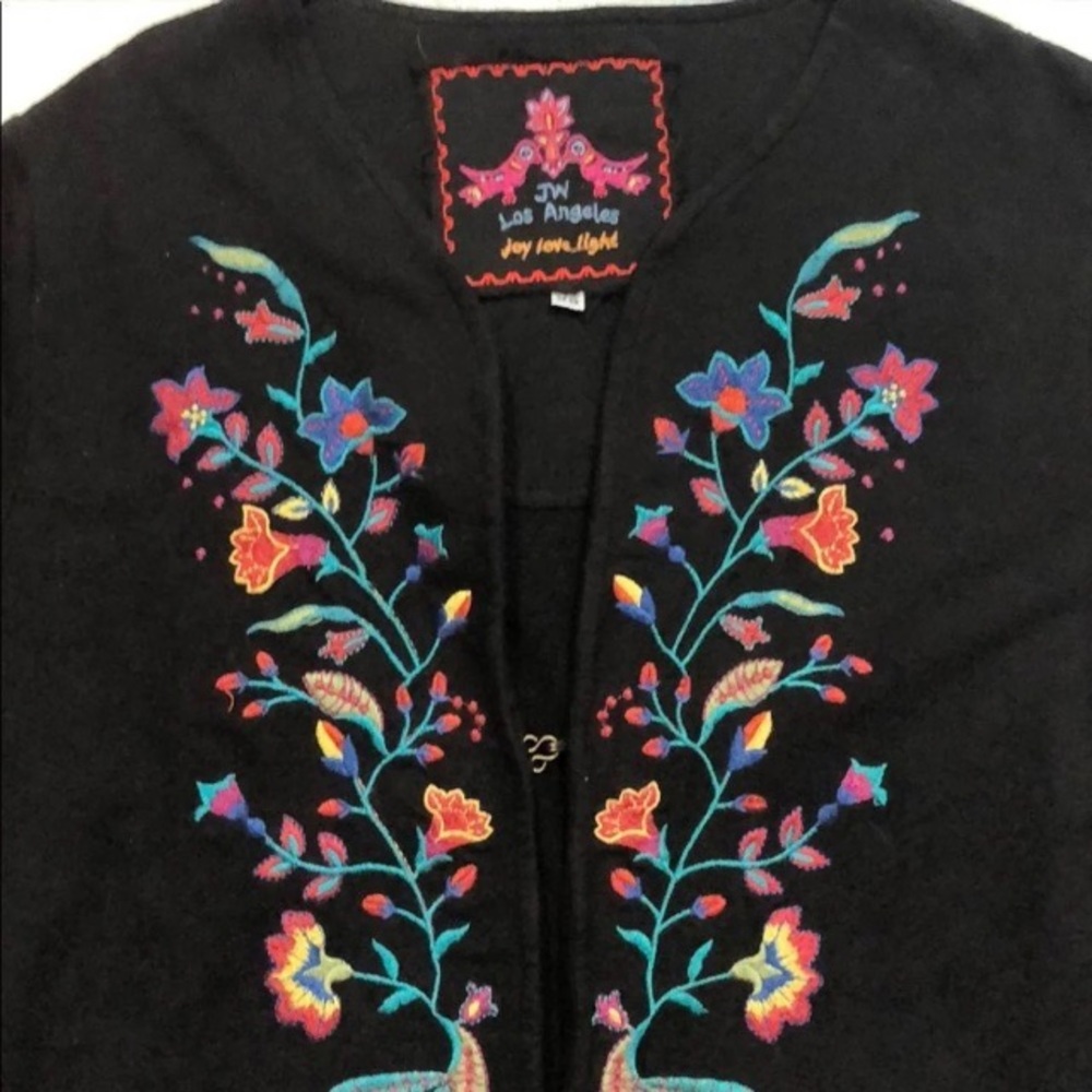 1 Only ⭐️JOHNNY WAS Embroidered XS Coatigan - Picture 1 of 8